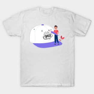 graphic designer Draws on a cap T-Shirt